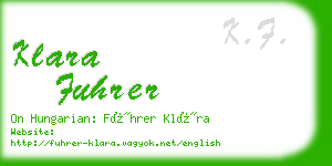 klara fuhrer business card